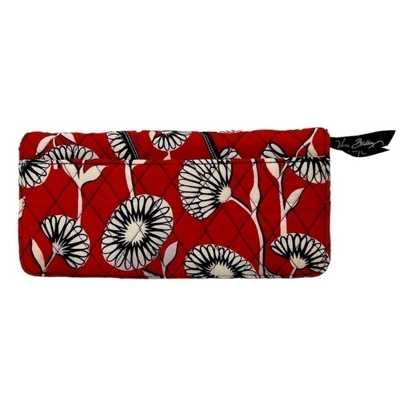Vera Bradley Travel/Passport Wallet Deco Daisy/Houndstooth Red/Black/White GUC - Picture 3 of 9